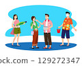 Teen character set in modern style 129272347