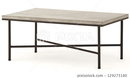 Table with a black frame and a white top 129273180
