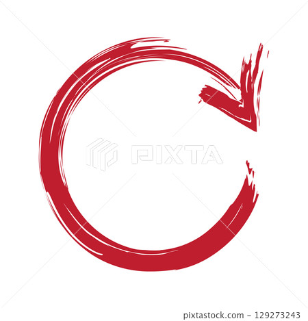simple red round arrow brush stroke isolated vector illustration simple red round arrow brush stroke isolated vector illustration 129273243
