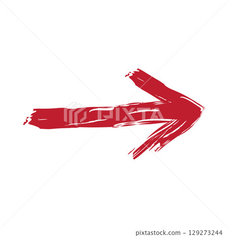 simple red arrow brush stroke isolated vector illustration 129273244