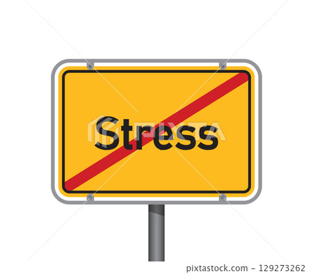 yellow traffic sign with word stress isolated vector illustration yellow traffic sign with word stress isolated vector illustration 129273262