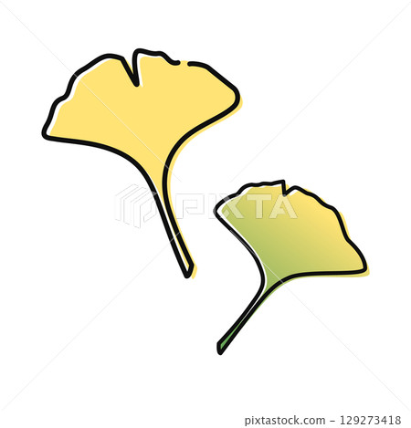 Leaves of ginkgo biloba Leaves of ginkgo biloba 129273418