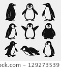 可愛的企鵝插圖集 129273539