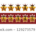 Cute decorative character ranking numbers crown frame 129273579