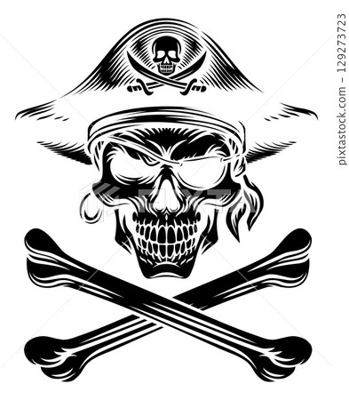 Skull Pirate Crossbones Crosssed Bones Design 129273723