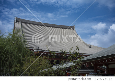 東京，淺草，淺草寺在夏天 129274048