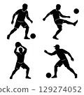足球運動員剪影 129274052