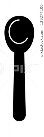 Minimalist black silhouette of an ice cream scoop, perfect for culinary and dessert-related designs. 129274100