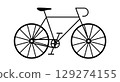 Outline of a classic bicycle in a minimalist design, ideal for cycling enthusiasts and graphic projects. 129274155