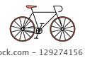 Stylized bicycle illustration featuring a minimalist design in black and coral colors. 129274156