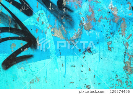 Grunge Urban Texture with Spray Paint on Teal Blue for 90s Retro Aesthetic Grunge Urban Texture with Spray Paint on Teal Blue for 90s Retro Aesthetic 129274496