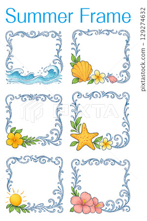 Beautiful summer and resort themed frames 129274632