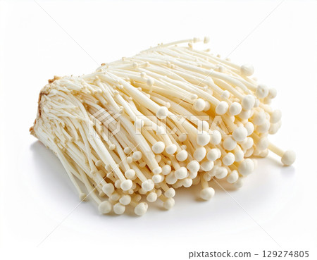 秋天風味：金針菇、蘑菇、白底 129274805