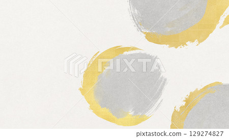 日本圖案圓圈水彩抽像日式插畫 129274827