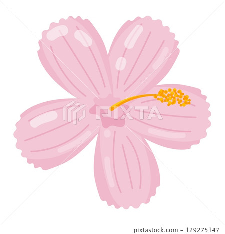 Pink Tropical Flower Flat Design Illustration 129275147