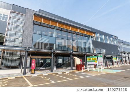 Awara City, Fukui Prefecture: JR Awara Onsen Station (East Exit) on a clear day 129275328