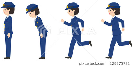 女警官側身全身第 1 部分 129275721