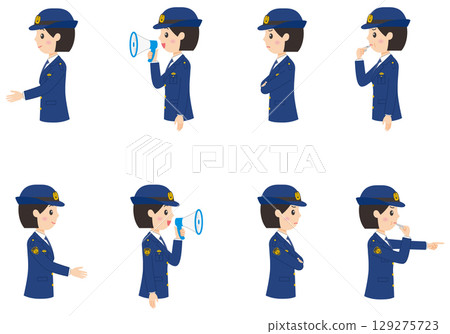 女警官側身上半身第 2 部分 129275723