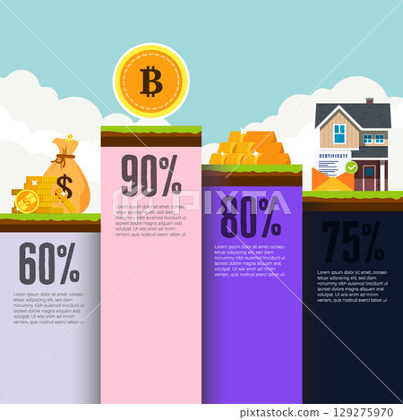 Infographic Of Financial Investment Percentage Infographic Of Financial Investment Percentage 129275970