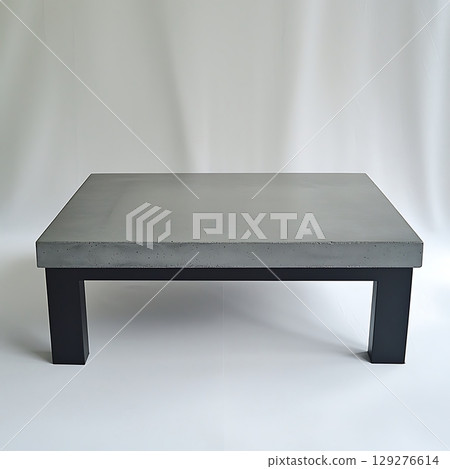 Grey and black table with a black base 129276614