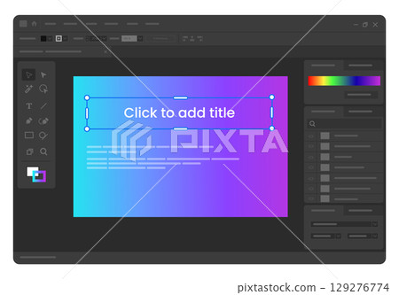 user interface for a graphic design software dark theme workspace and various toolbars suggest a professional creative environment user interface for a graphic design software dark theme workspace and various toolbars suggest a professional creative environment 129276774