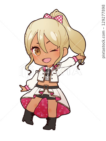 曬黑女孩偶像服裝迷你角色 曬黑女孩偶像服裝迷你角色 129277898