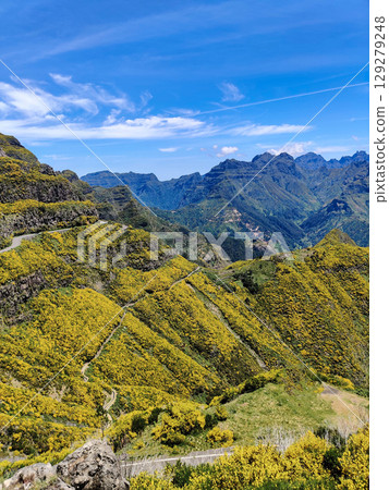 beautiful mountain landscape on the island of Madeira in Portugal beautiful mountain landscape on the island of Madeira in Portugal 129279248