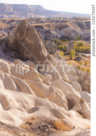 beautiful mountain scenery in the city Cappadocia in Turkey 129279387