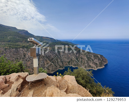 beautiful landscape from the mountain in Butterfly Valley in Turkey 129279953