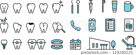 牙醫牙醫診所圖示插圖 129280225