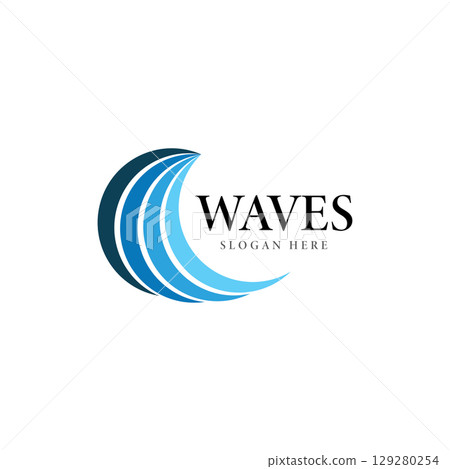 wave logo vector template illustration icon wave logo vector template illustration icon 129280254
