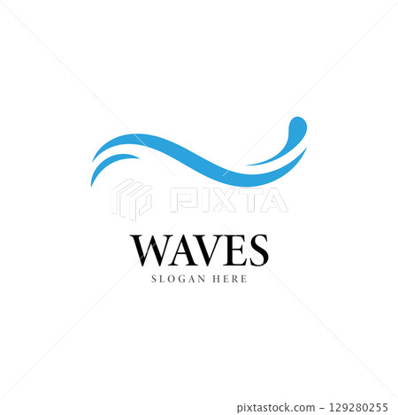 wave logo vector template illustration icon wave logo vector template illustration icon 129280255