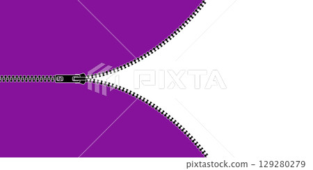 Zipper fastener drawing with textured zip line and puller lock. CAD fashion illustration for pant jacket or backpack. Flat icon design of sliding clasp for modern clothing accessories. Zipper fastener drawing with textured zip line and puller lock. CAD fashion illustration for pant jacket or backpack. Flat icon design of sliding clasp for modern clothing accessories. 129280279