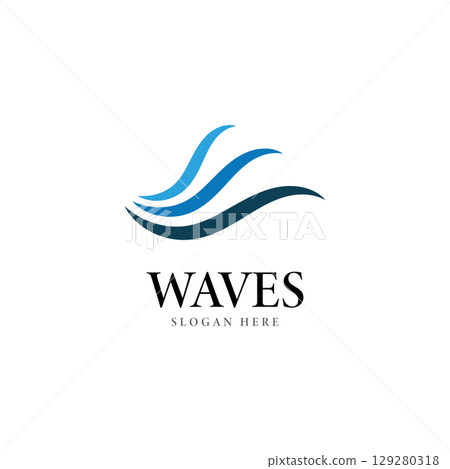 wave logo vector template illustration icon 129280318