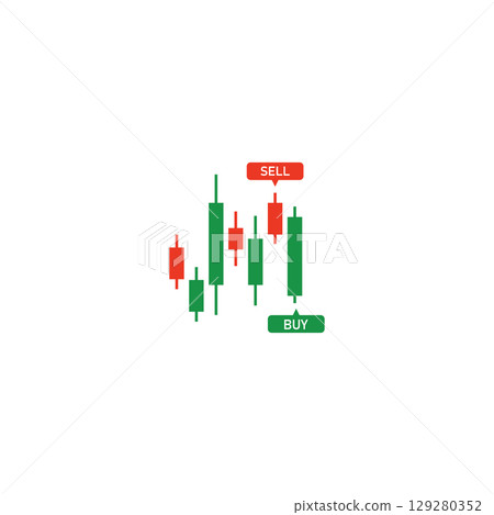 trading financial vector logo. candlestick trading. trading stock symbol. market chart sign 129280352