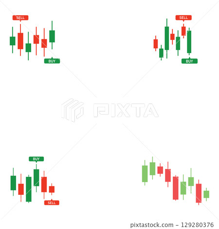 trading financial vector logo. candlestick trading. trading stock symbol. market chart sign 129280376