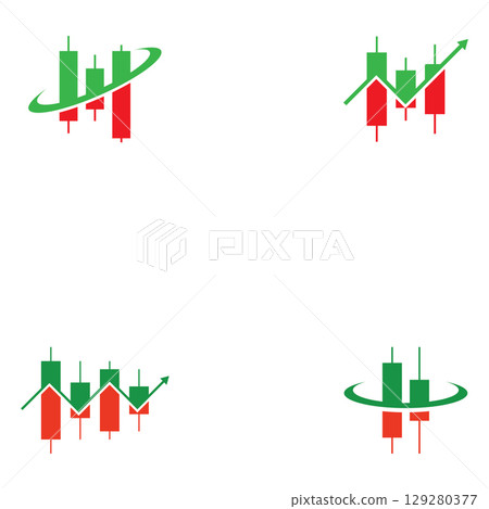trading financial vector logo. candlestick trading. trading stock symbol. market chart sign trading financial vector logo. candlestick trading. trading stock symbol. market chart sign 129280377