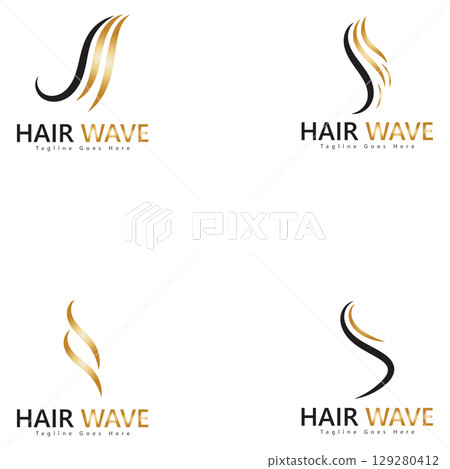 Hair wave logo vector icon illustration design 129280412