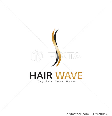 Hair wave logo vector icon illustration design Hair wave logo vector icon illustration design 129280429