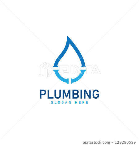 plumbing service logo design vector icon template 129280559