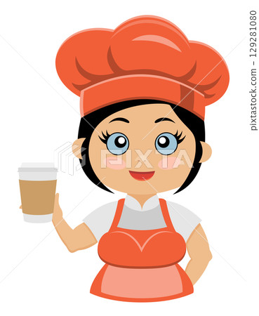 girl cook chef preparing dishes and food in the kitchen vector illustration girl cook chef preparing dishes and food in the kitchen vector illustration 129281080