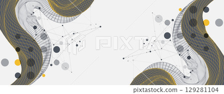 Abstract art background. Modern science or technology art elements. Surface illustration. Vector. Abstract art background. Modern science or technology art elements. Surface illustration. Vector. 129281104