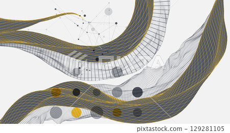 Abstract art background. Modern science or technology art elements. Surface illustration. Vector. 129281105