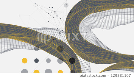 Abstract art background. Modern science or technology art elements. Surface illustration. Vector. 129281107