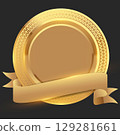 Golden medal whith ribbon 129281661