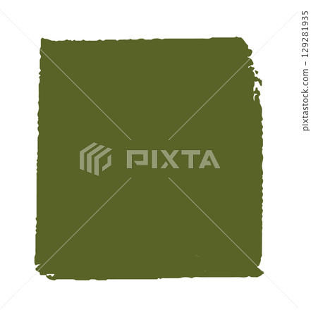 A rough olive green square brush stroke with textured edges. Perfect for eco-friendly branding, organic labels, and nature-inspired designs. 129281935