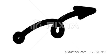 Hand drawn arrow vector icons. Doodle sketch black arrow design for business plan and education. Hand drawn arrow vector icons. Doodle sketch black arrow design for business plan and education. 129281955