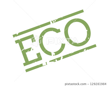 Grunge-style rectangular eco stamp with simple text, ideal for eco-friendly branding, packaging, or product labels. Grunge-style rectangular eco stamp with simple text, ideal for eco-friendly branding, packaging, or product labels. 129281984