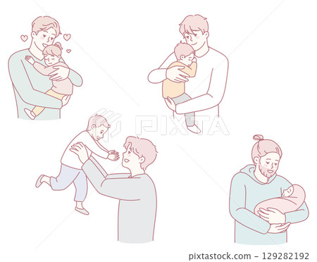 Heartwarming and touching moments that occur between parents and their beloved children 129282192