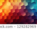 abstract gradient background honeycomb pattern, colorful 129282969